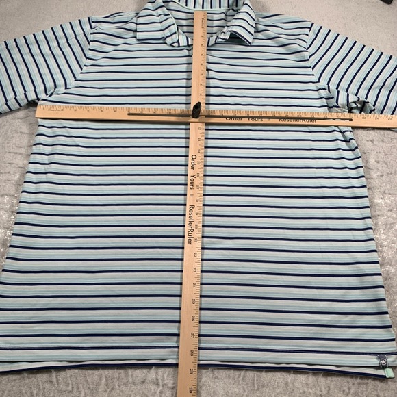 Peter Millar Polo Mens Extra Large Blue White Striped‎ Seaside Stretch - Picture 6 of 12